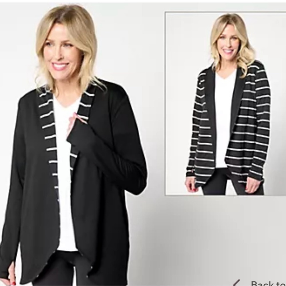 MUK LUKS Light French Terry Reversible Cardigan